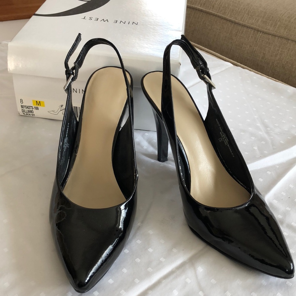 Nine West size 8 Gillian Black Sling